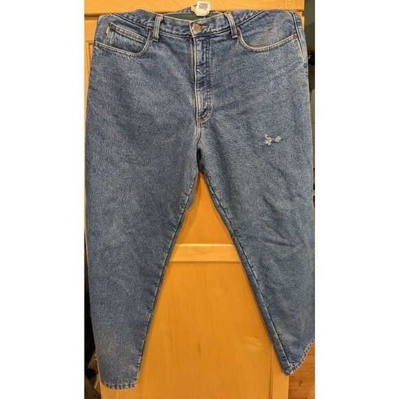L.L. Bean Other - LL Bean Mens Comfort Waist Blue Jeans 38x30 Flannel‎ LINED INSULATED SMALL HOLE